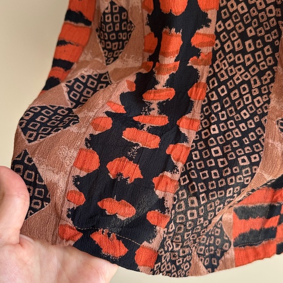 Madam Blue Clothing Animal Print/Tribal Print Skirt, Orange/Brown/Black, L - Picture 16 of 16